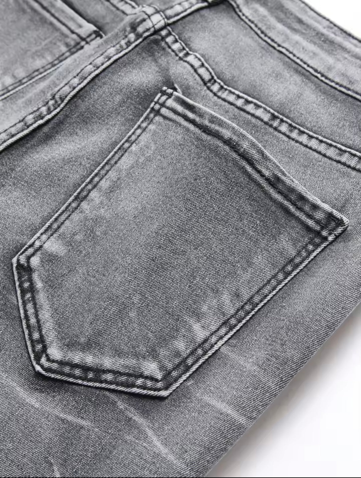 Men’s Grey Destroyed Slim Fit Jeans