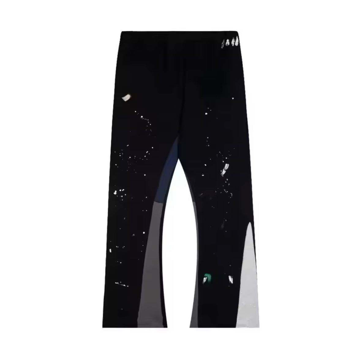 Paint-Splatter Paneled Flare Pants