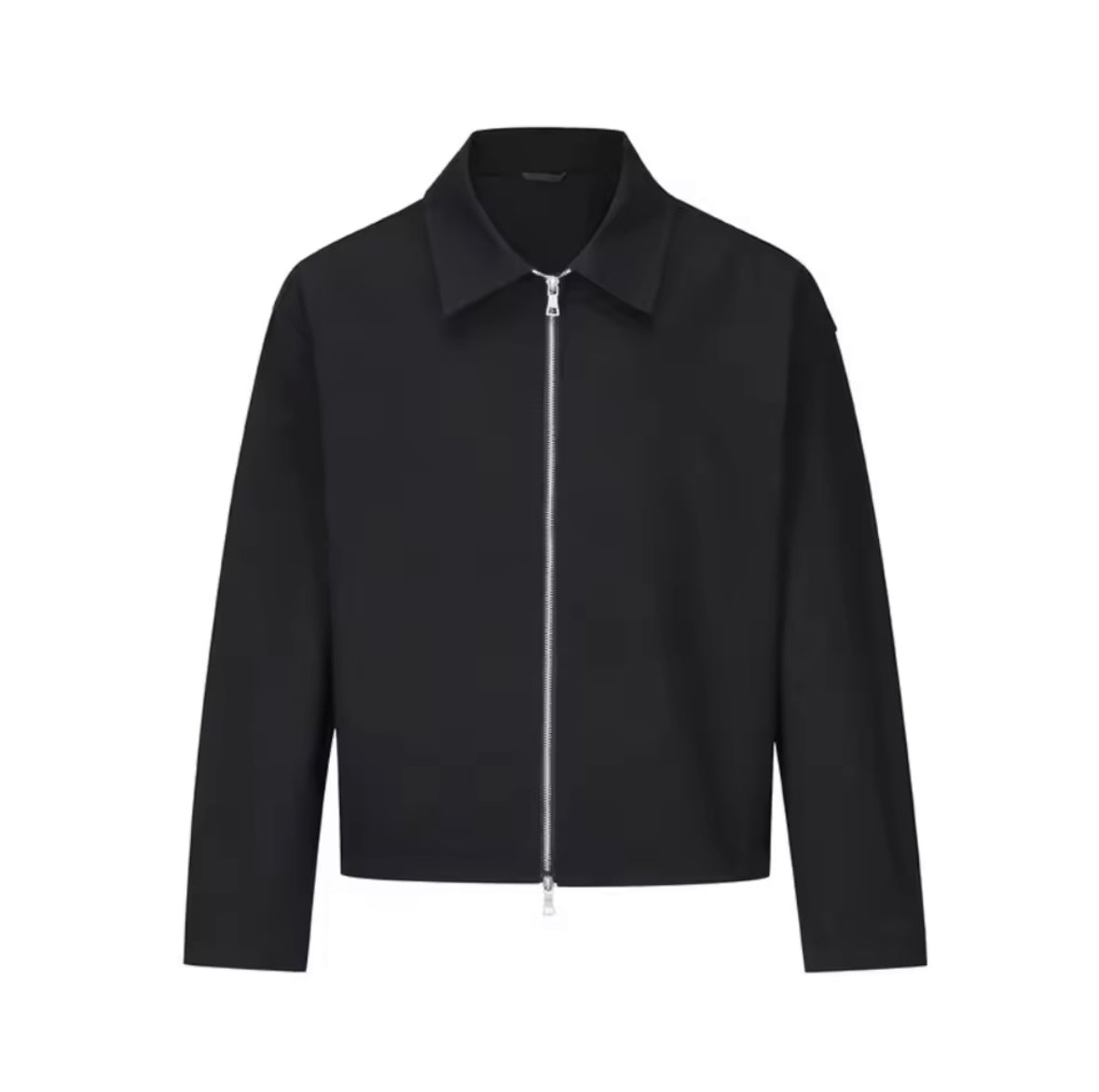 Minimalist Black Zip-Up Jacket