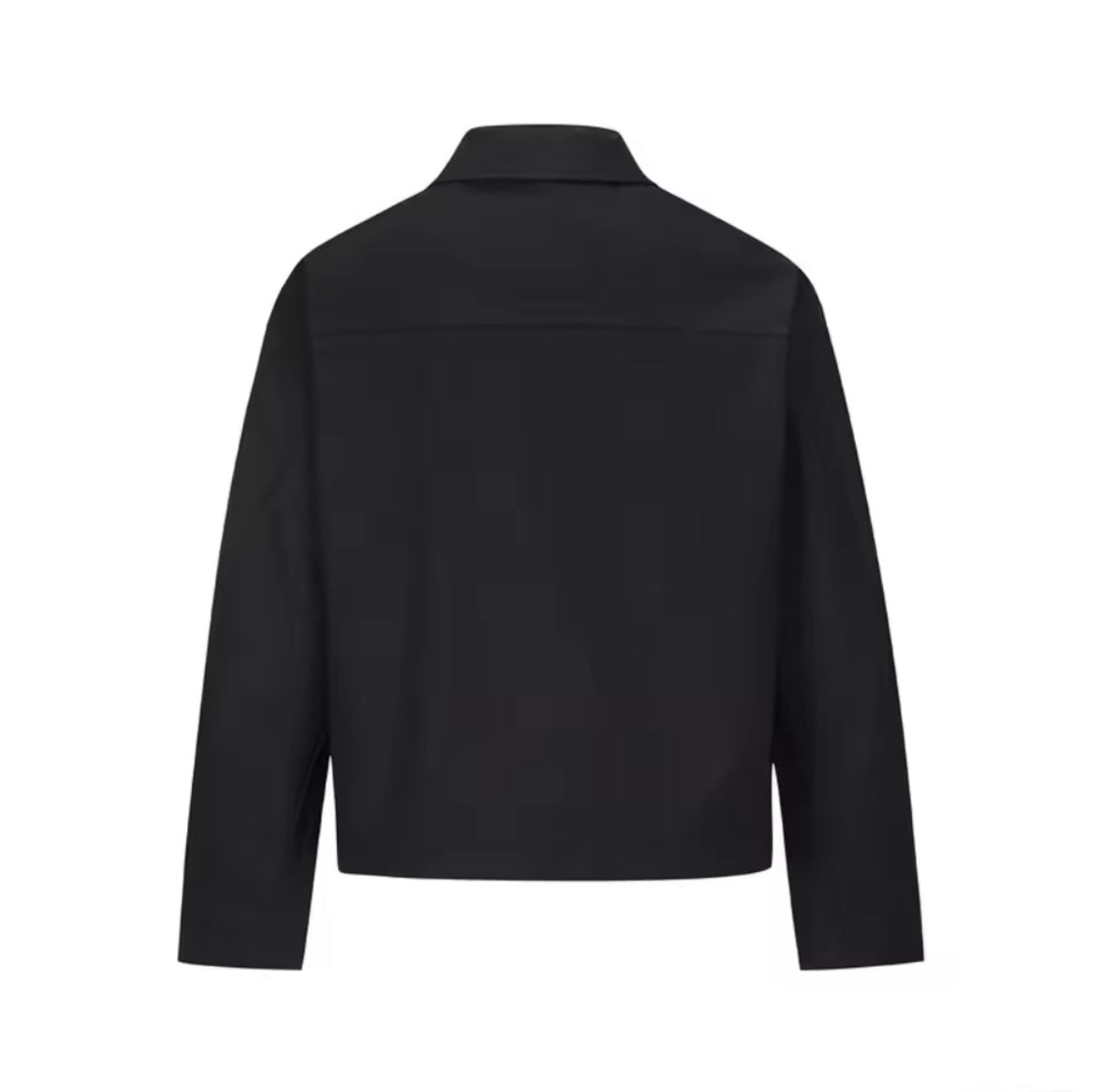 Minimalist Black Zip-Up Jacket