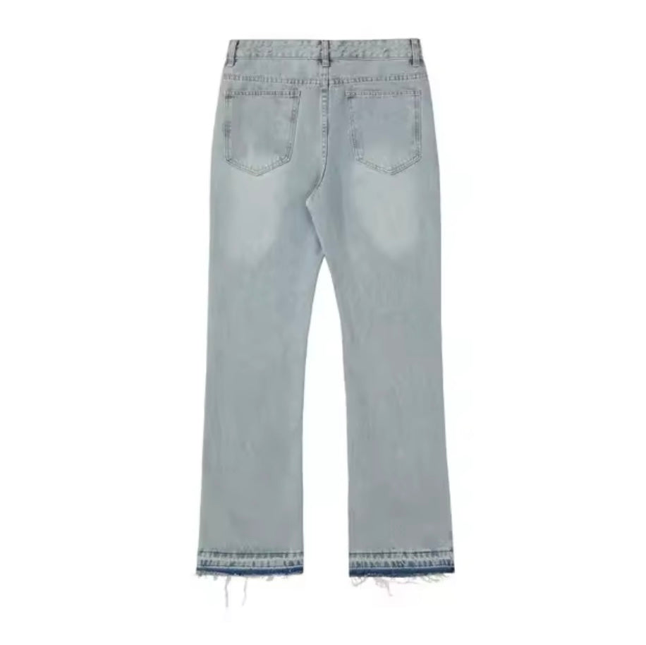 Minimalist Light Wash Flared Jeans