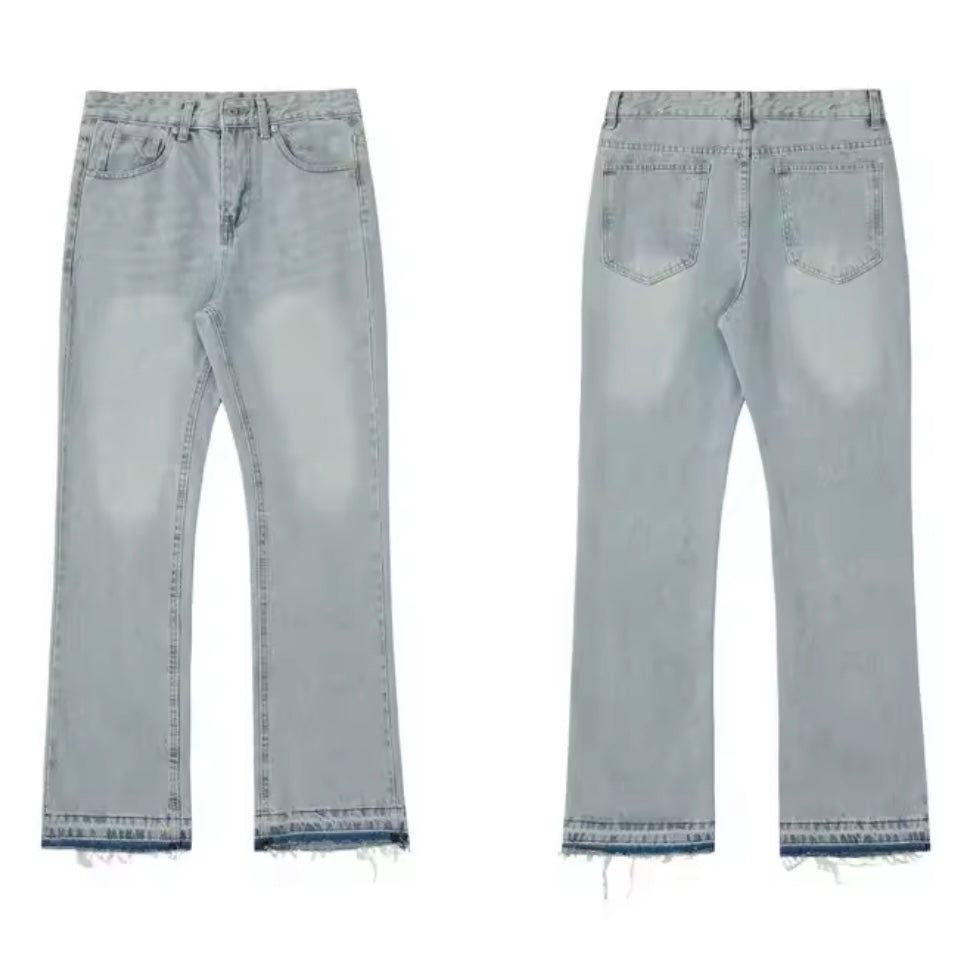 Minimalist Light Wash Flared Jeans