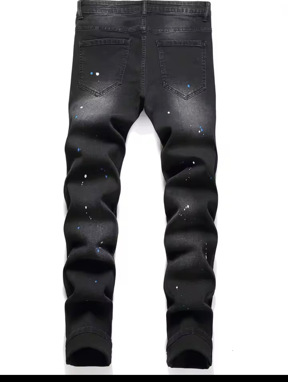 Men’s Distressed Black Slim Fit Jeans