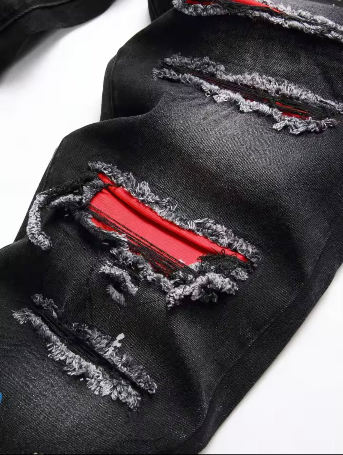 Men’s Distressed Black Slim Fit Jeans