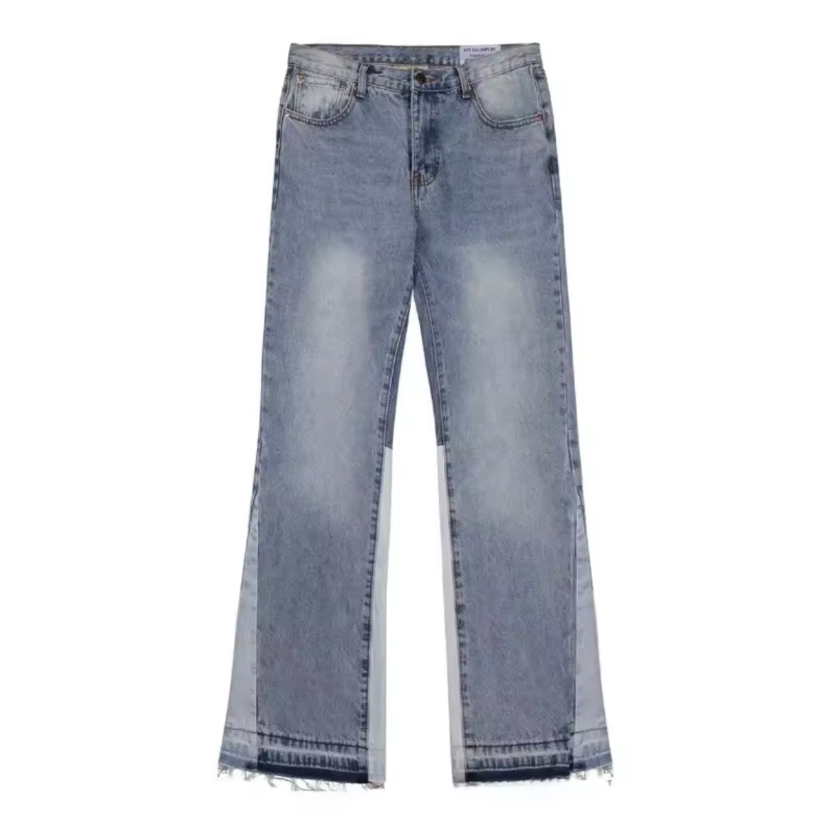 Light Wash Distressed Flared Jeans