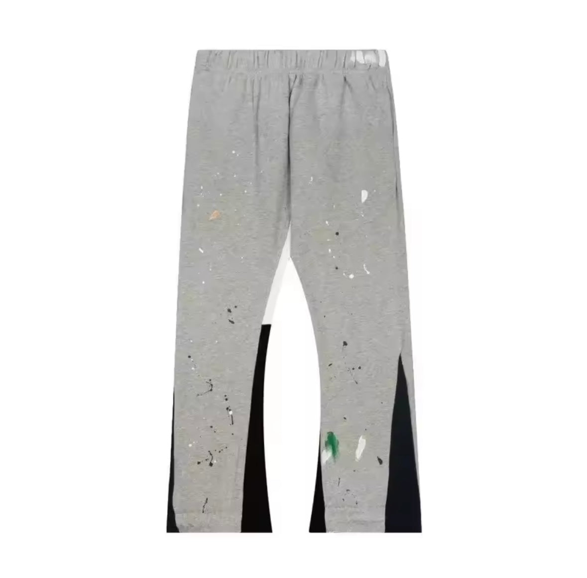 Paint-Splatter Paneled Flare Pants
