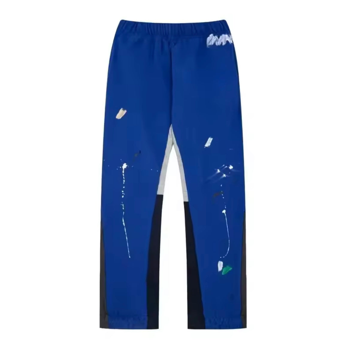 Paint-Splatter Paneled Flare Pants