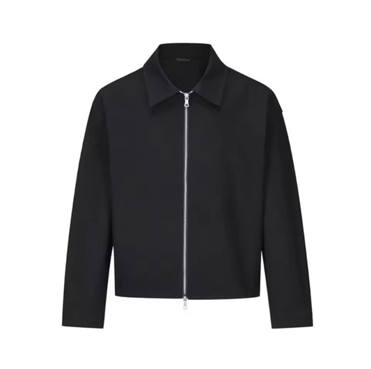 Minimalist Black Zip-Up Jacket