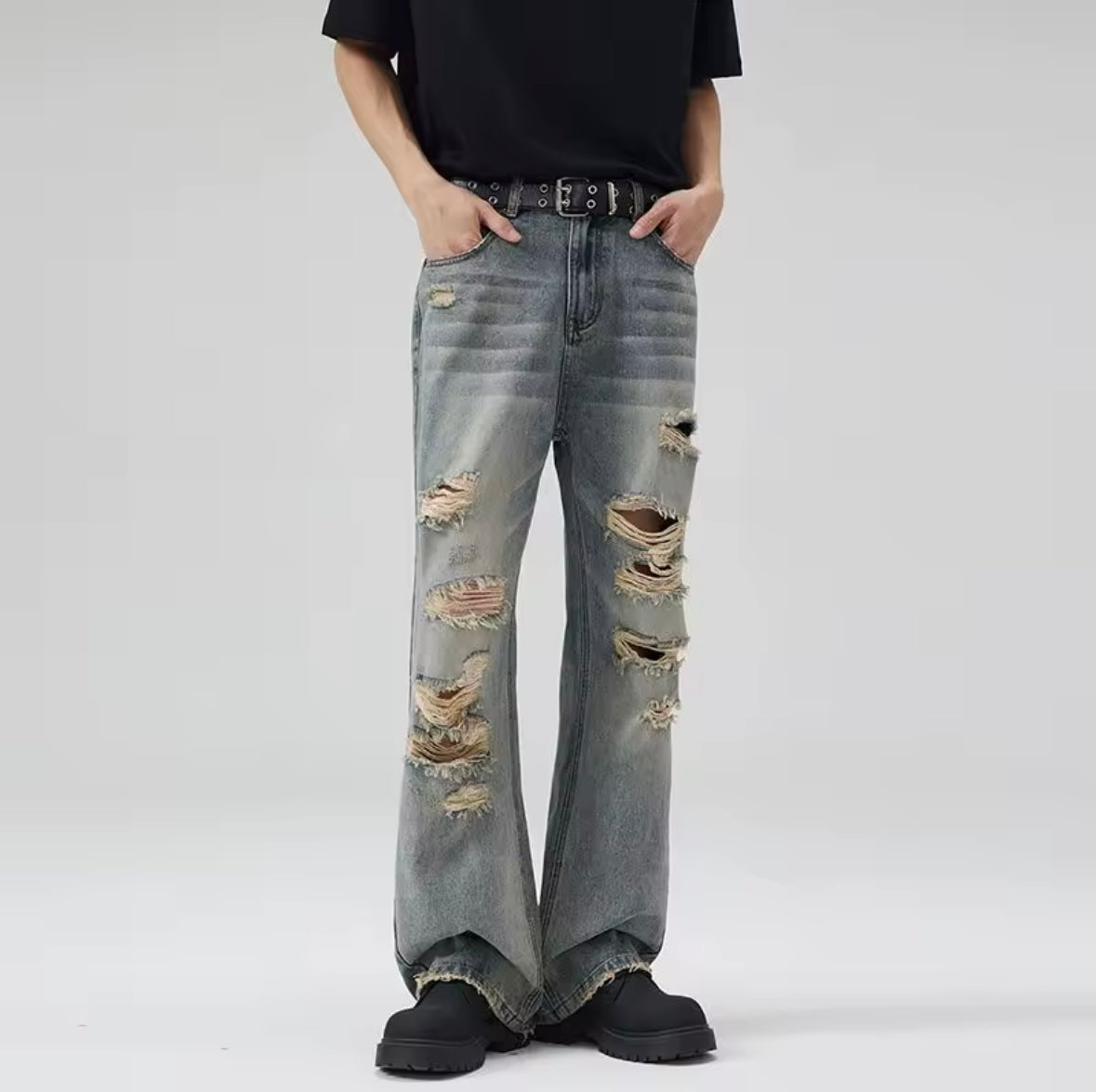 Distressed Flared Jeans