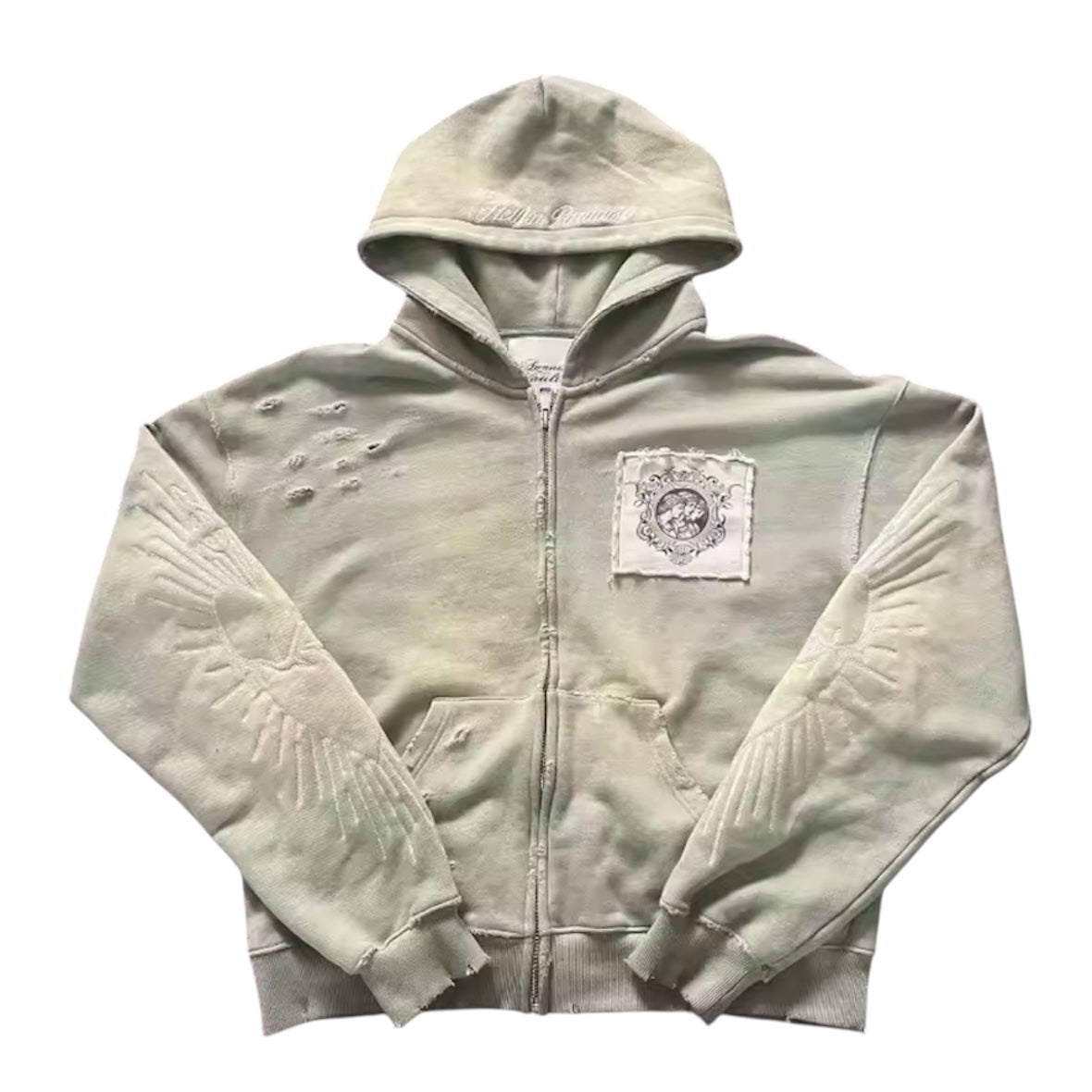 “Hell in Paradise” Embroidered Zip-Up Hoodie