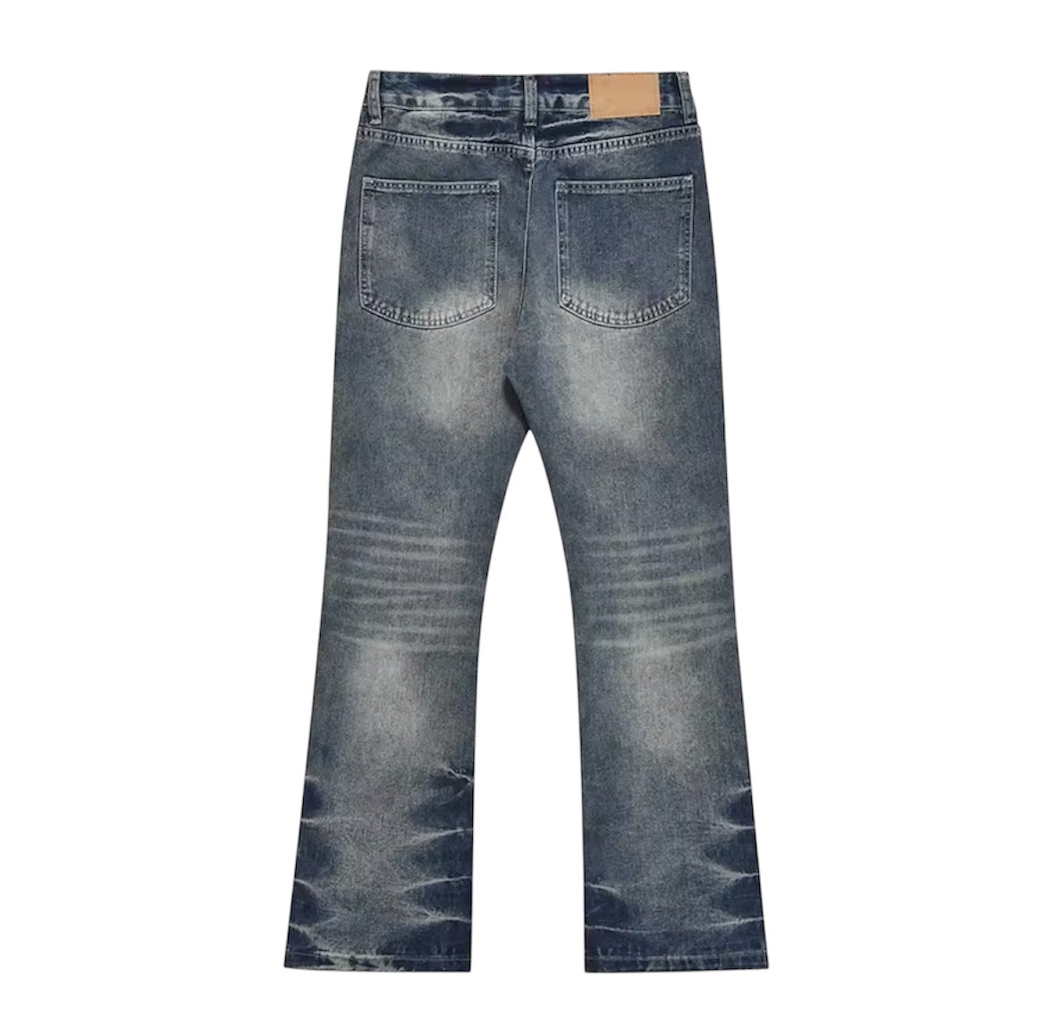 Washed Pattern Flared Jeans